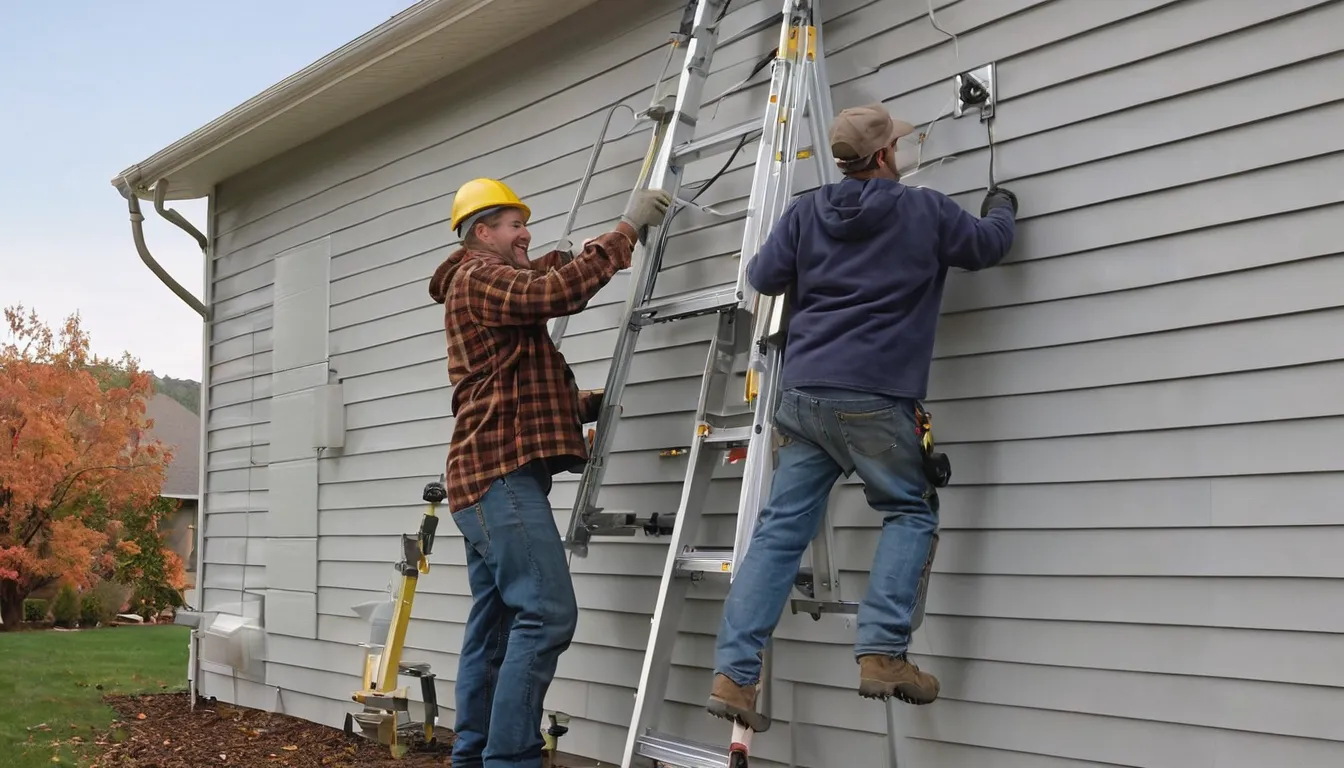 Independent provider installing new vinyl siding on a frame house in Minneapolis